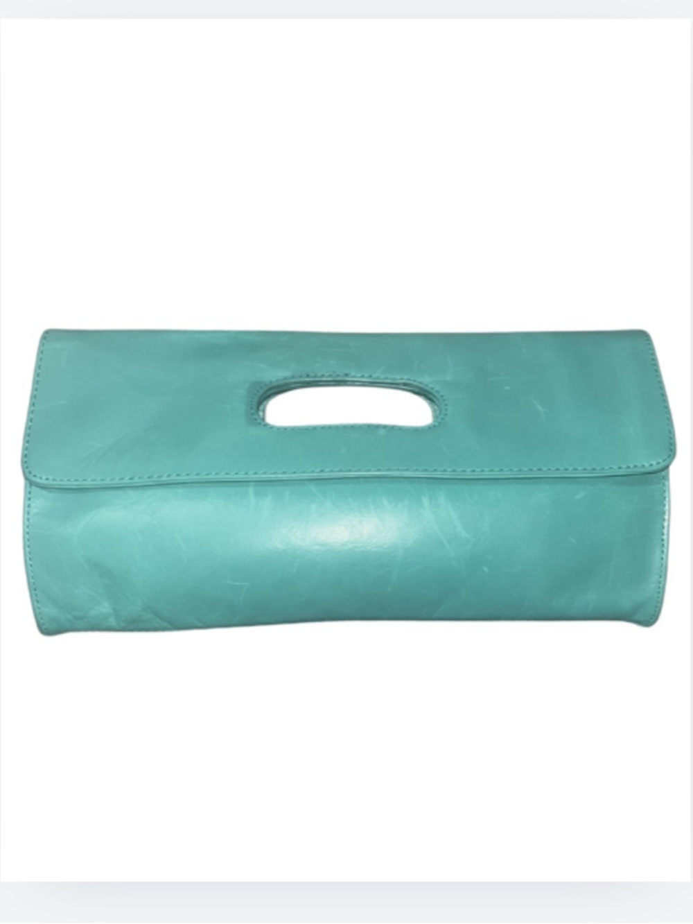 GUC Hobo International Katrina Leather Envelope Clutch - Teal